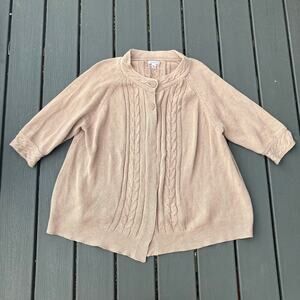 Light brown 3/4 sleeve sweater cottagecore